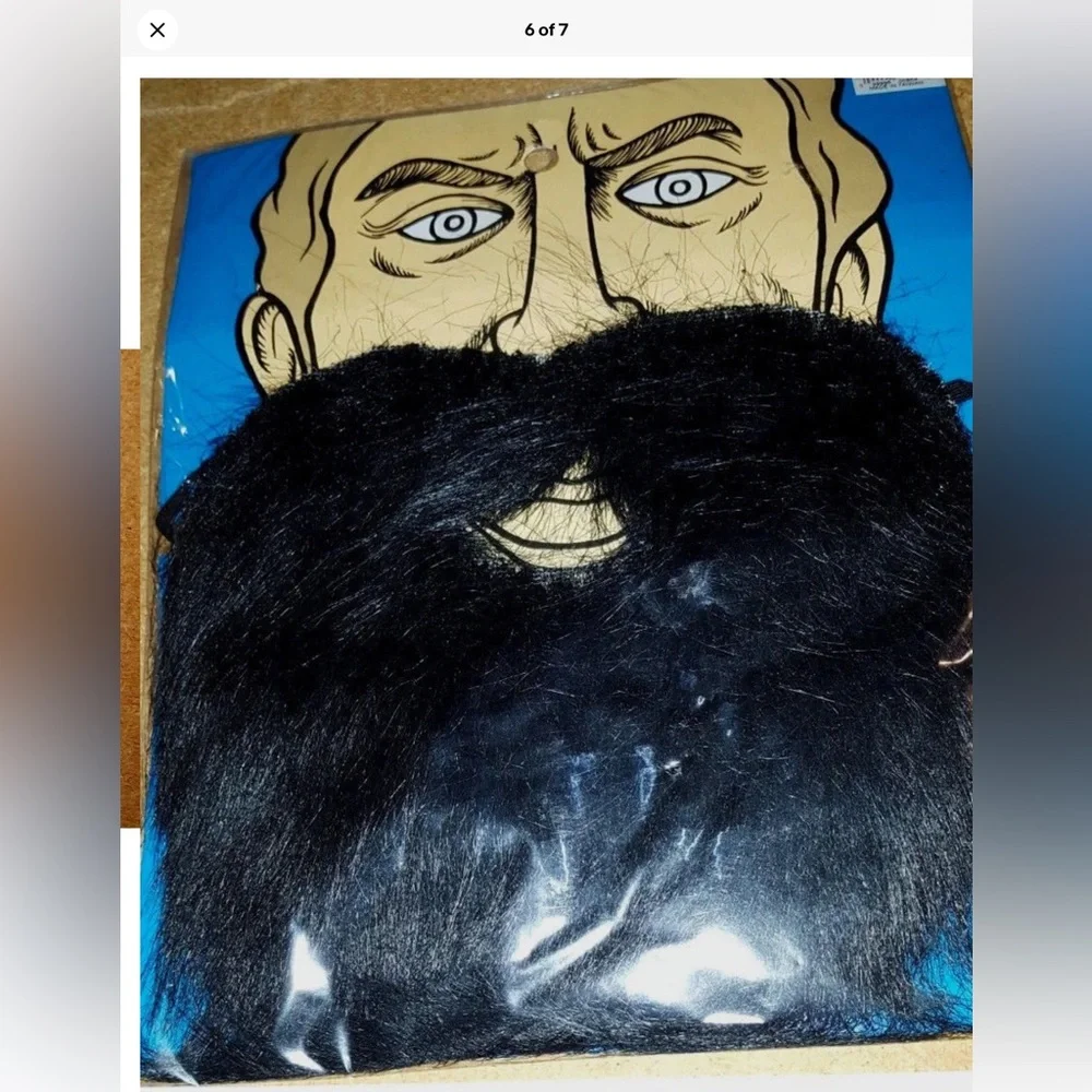 NEW BLACK Beard Moustache Set face hair mustache vintage costume disguise